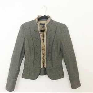 Zara Basic | Herringbone Ruffle Blazer